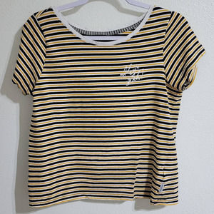 Diverse Striped Short Sleeve Round Neck T-Shirt